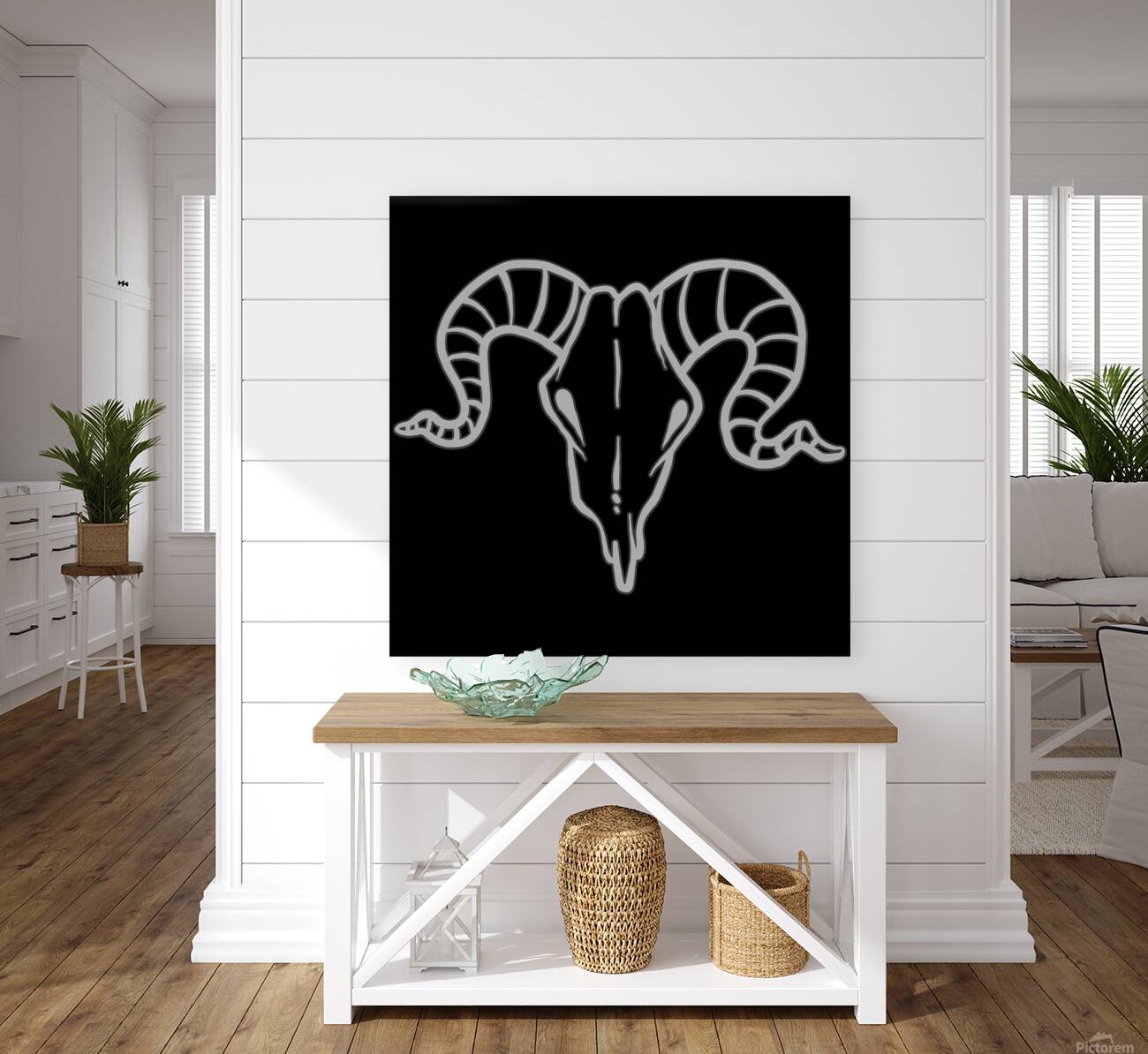 Goat skull head white Reproduction