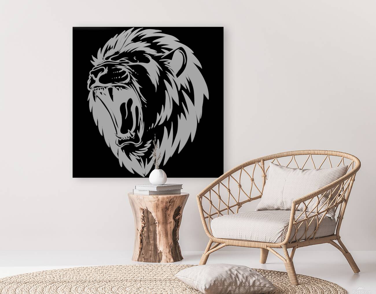 The lion white roar Reproduction