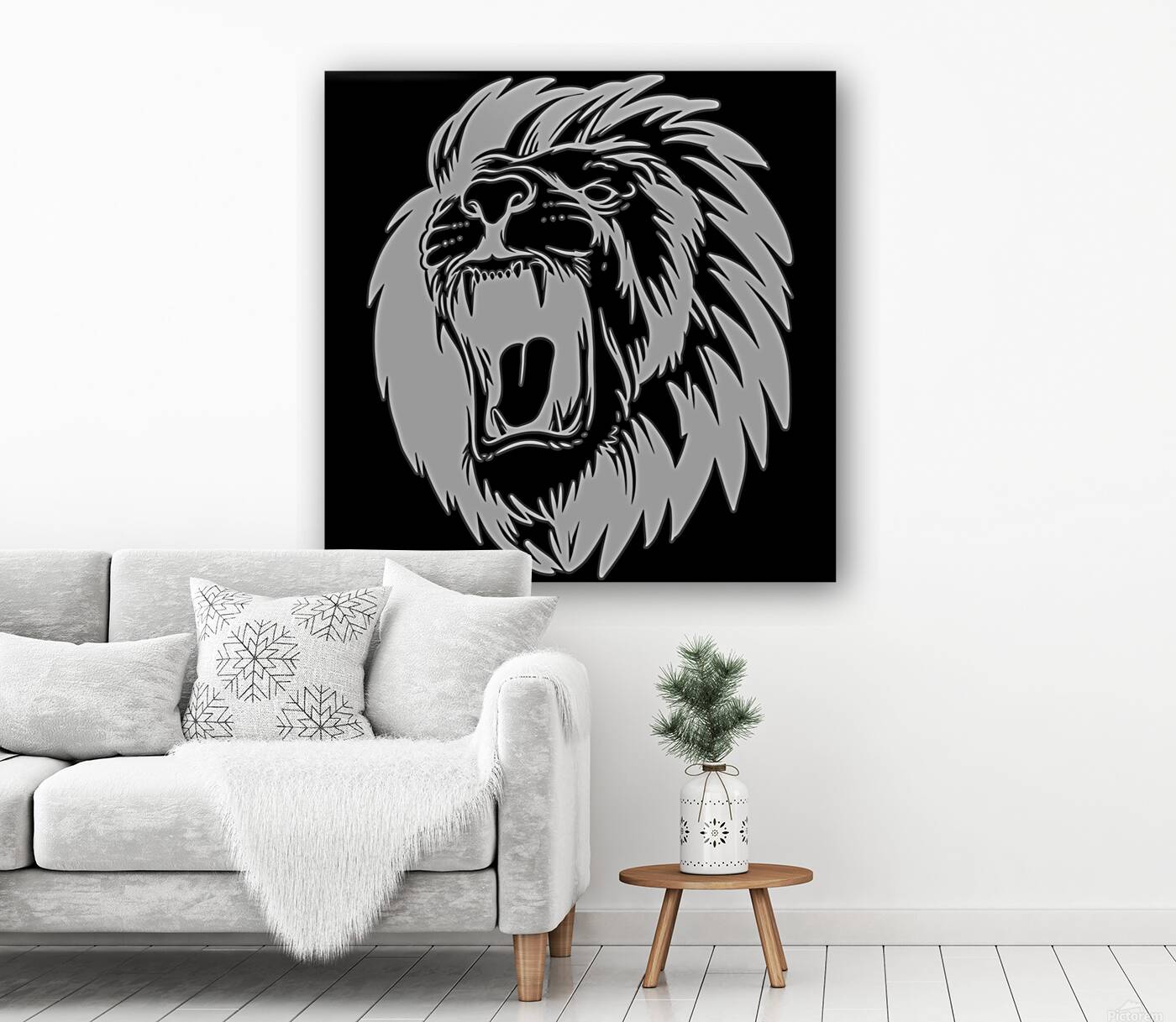Lion head white Reproduction