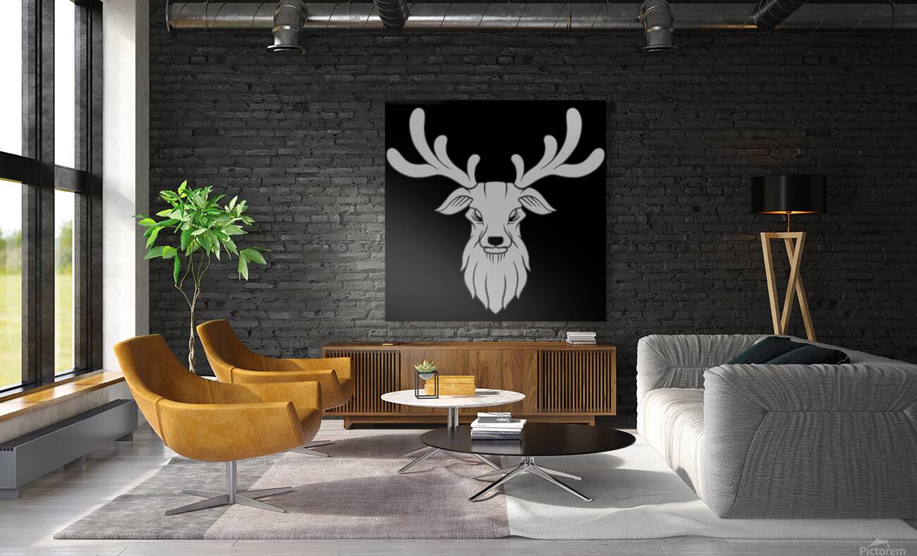 deer head face white Reproduction