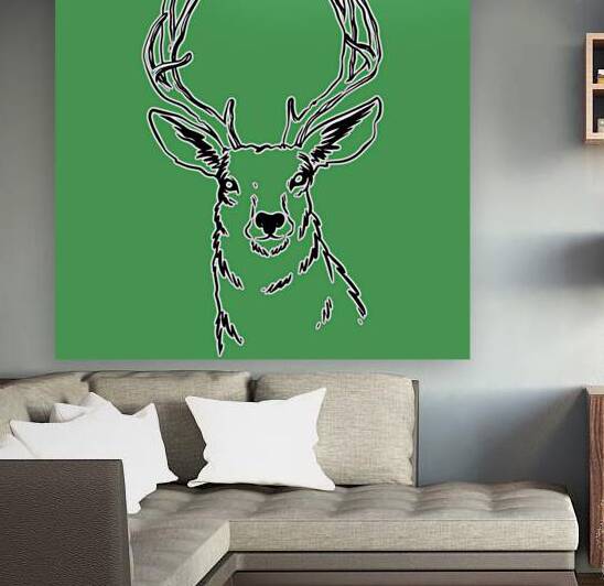 Deer head illustration black by Bayu Perkasa
