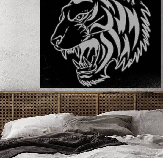 Tiger head illustration white by Bayu Perkasa