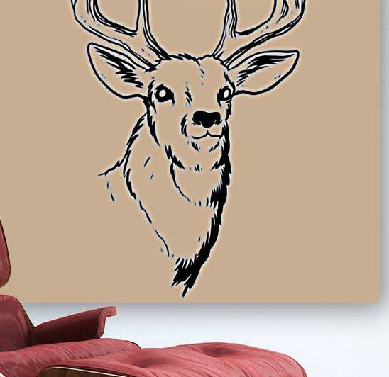 The deer hand drawn illustration black by Bayu Perkasa