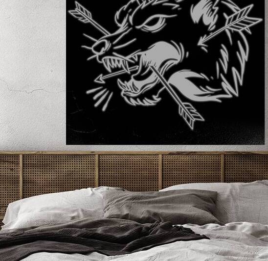 Wolf hand drawing illustration white by Bayu Perkasa