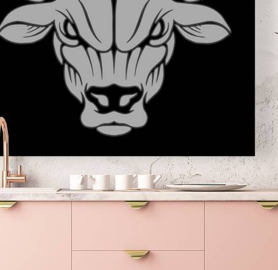 head bull tattoo illustration white by Bayu Perkasa