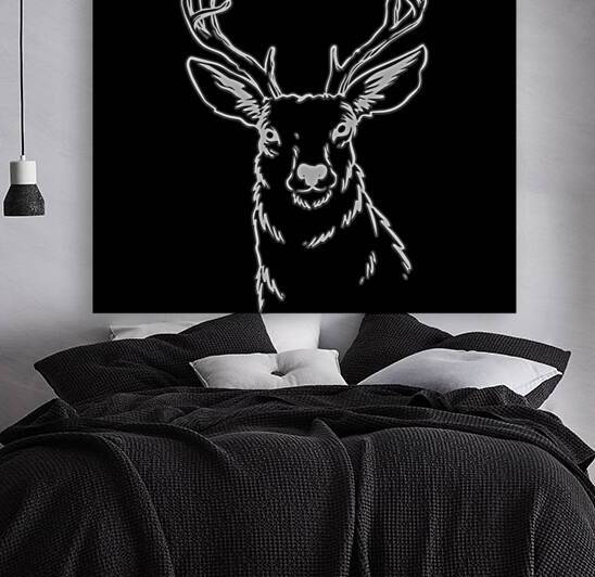 Deer head illustration white by Bayu Perkasa