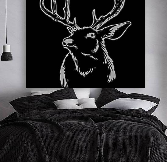A deer head white illustration by Bayu Perkasa