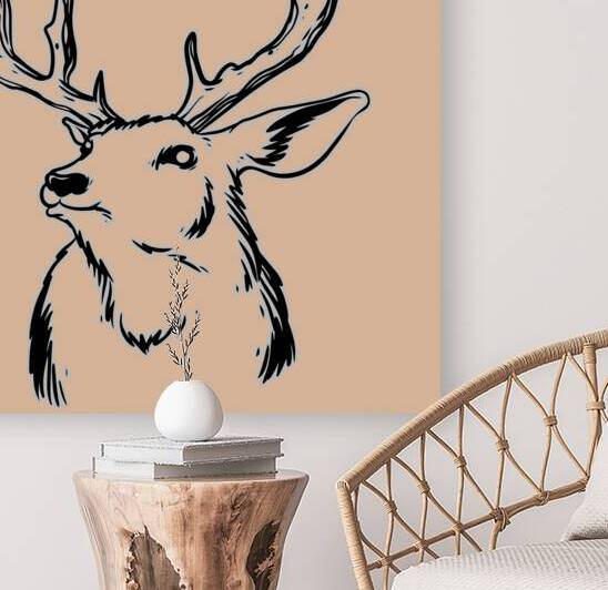 A deer head black illustration by Bayu Perkasa
