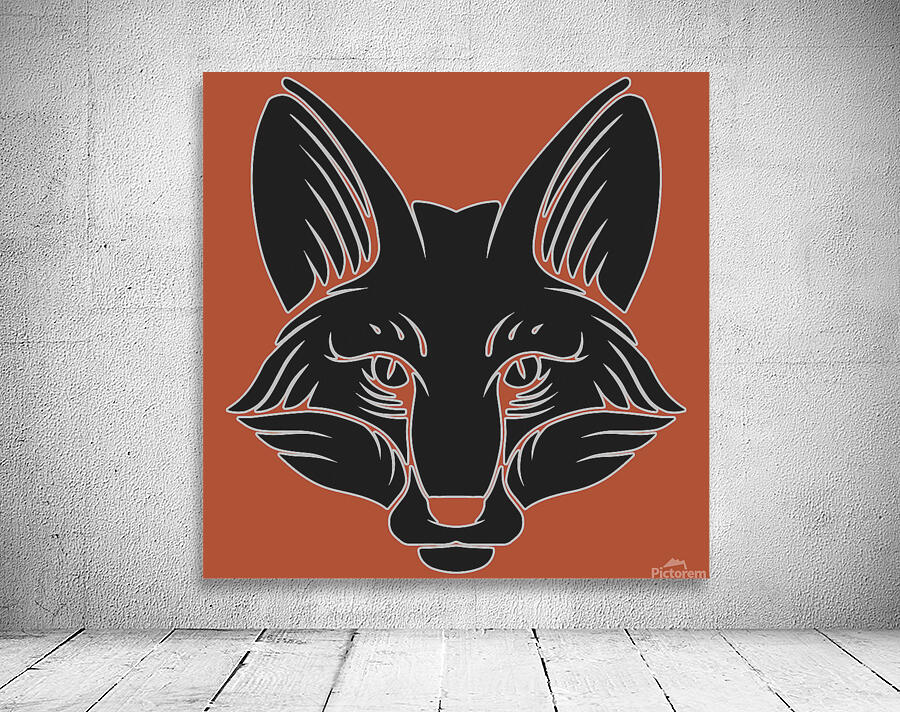 Fox head black Wall Preview