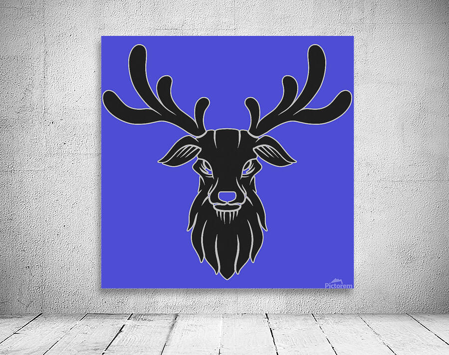 deer head face black Wall Preview