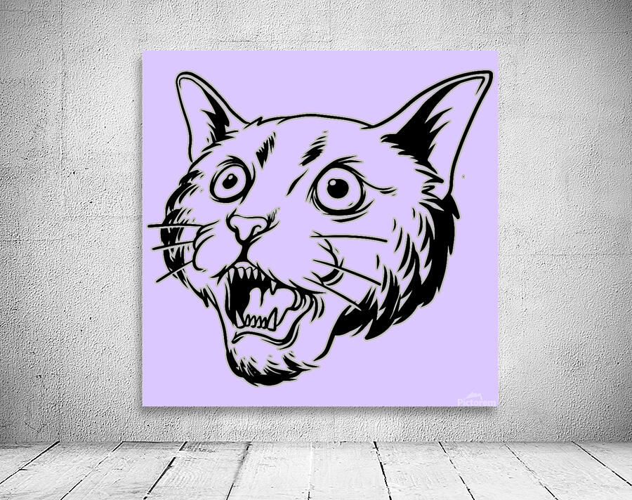 Cat head black Wall Preview