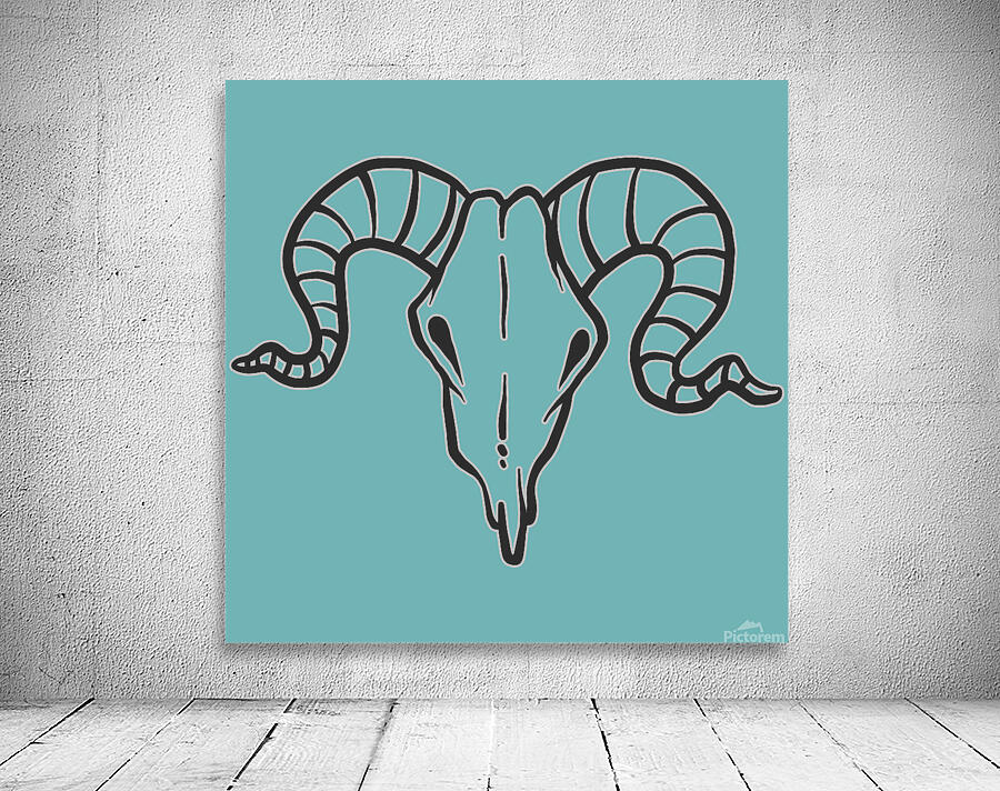 Goat skull head black Wall Preview