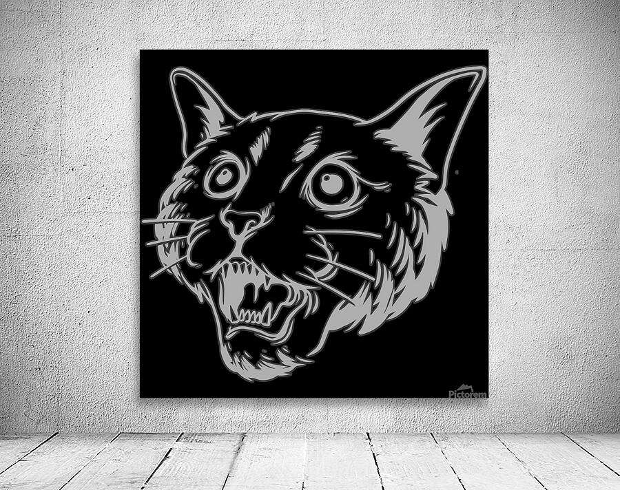 Cat head white Wall Preview