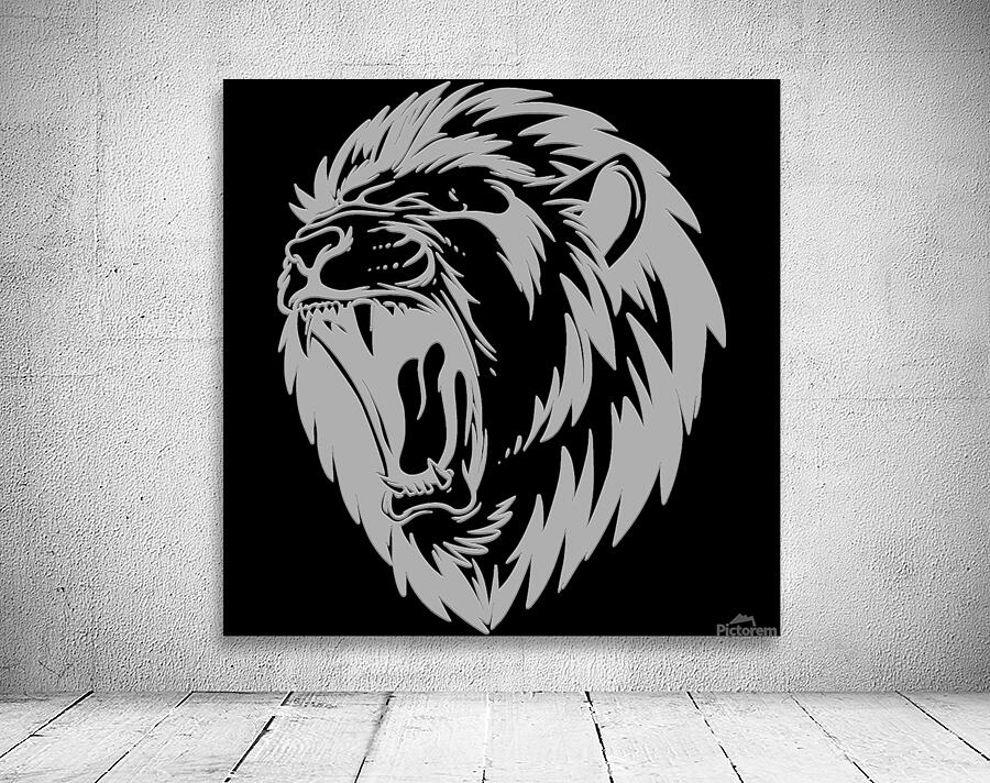 The lion white roar Wall Preview