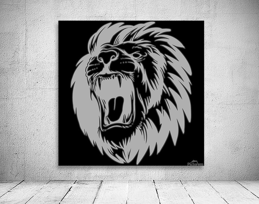 Lion head white Wall Preview