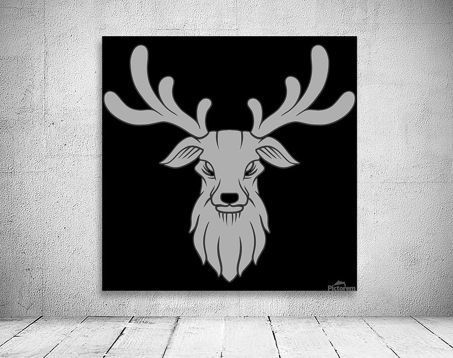 deer head face white Wall Preview