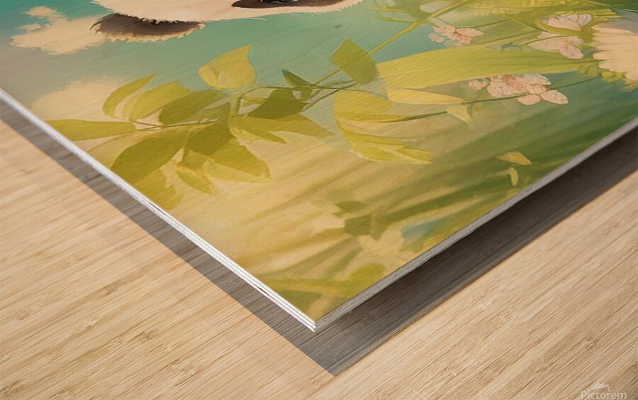 An animestyle digital illustration a baby panda 8 Wood print