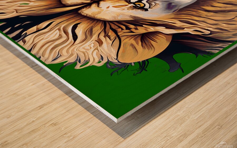 Lion head 13 Wood print