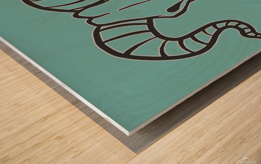 Goat skull head black Wood print