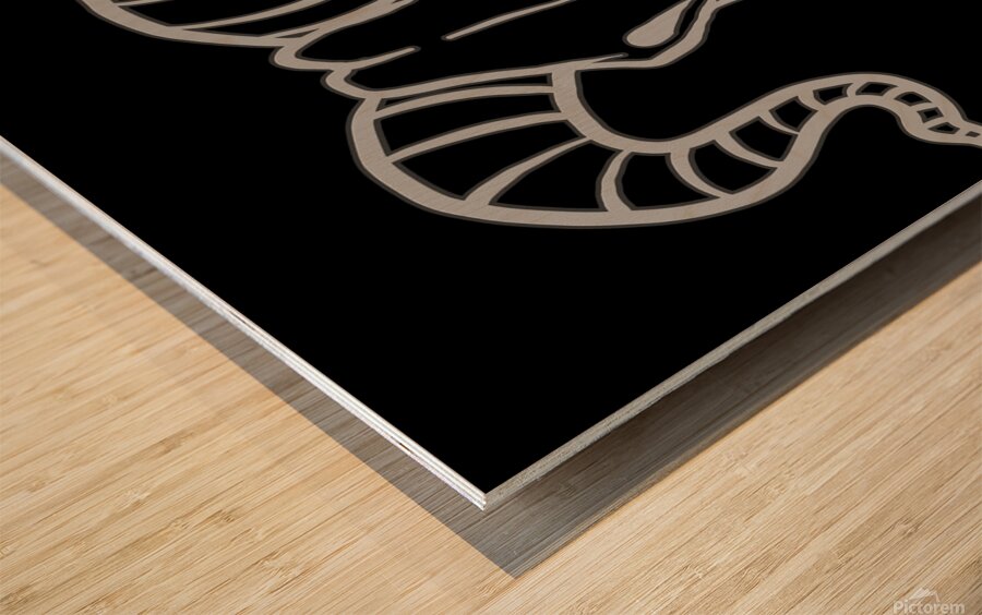 Goat skull head white Wood print