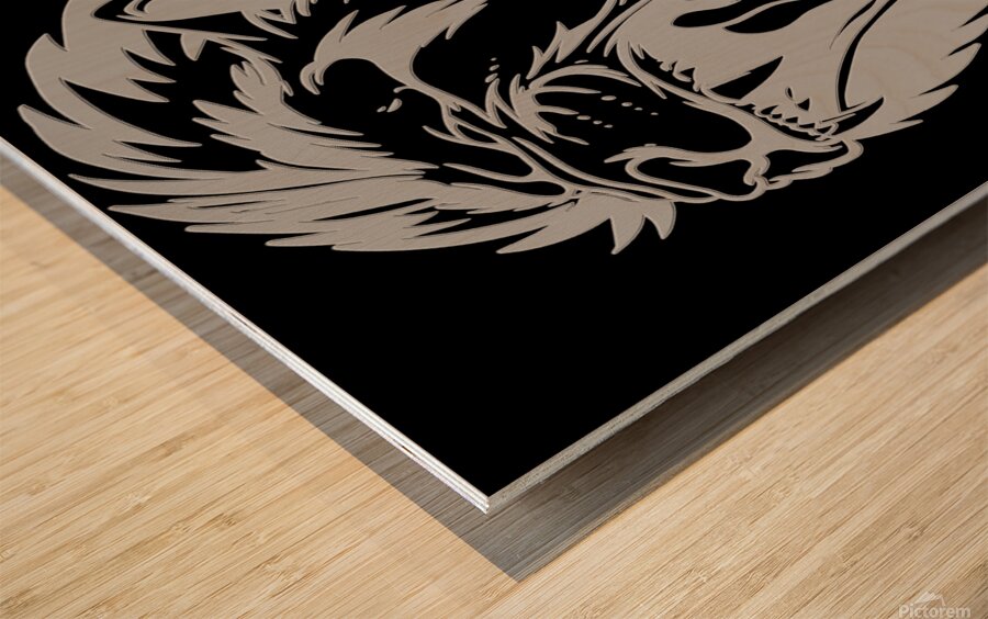 The lion white roar Wood print