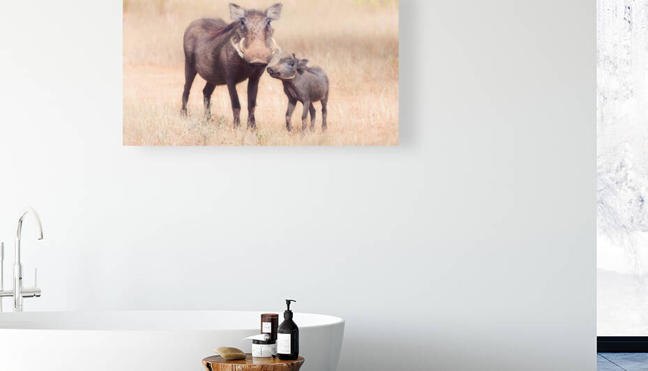 Warthog and her baby by Dayton O Donnell