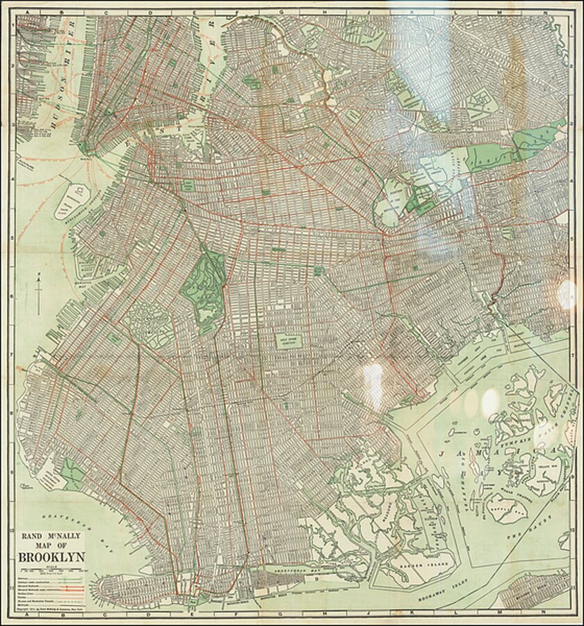 1910 Rand McNally Map of Brooklyn by Posh Print