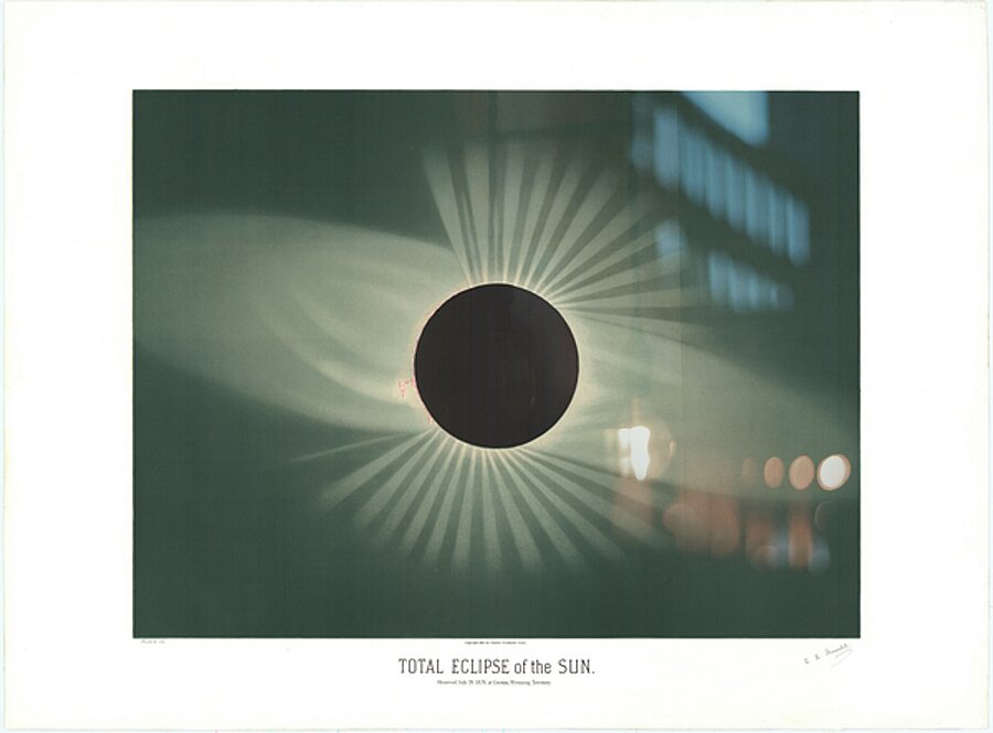 The Total Eclipse of the Sun Etienne by Leopold Trouvelot  c. 1882  by Posh Print