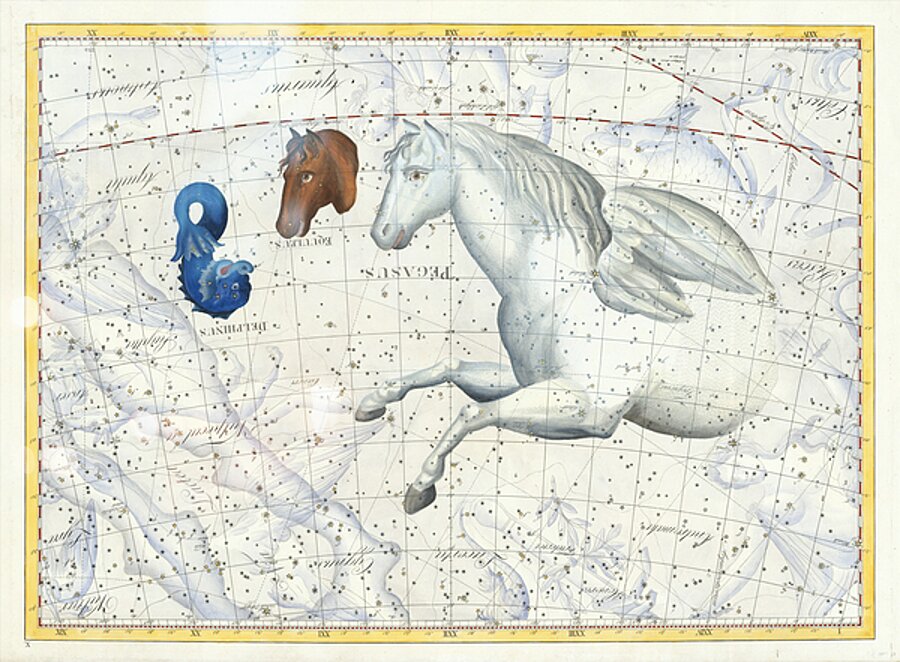 A star and constellation atlas c. 1801 Pegasus Equuleus & Delphinus by Posh Print