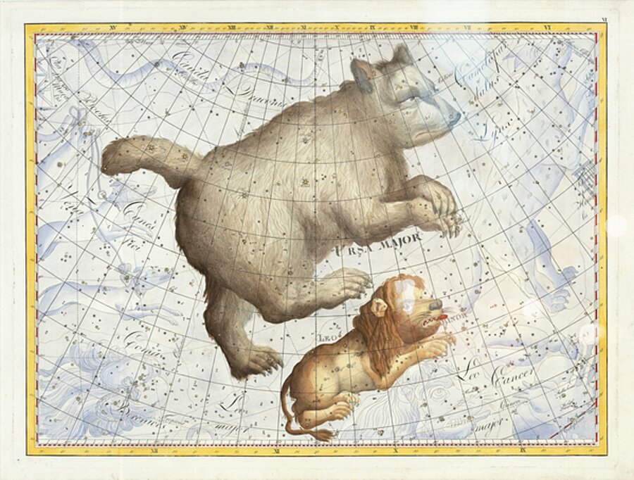 Ursa Major & Leo Minor 1801 by Bode. Atlas chart of stars and constellations.  by Posh Print