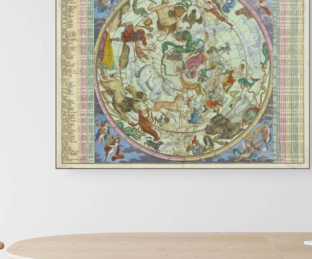 Northern Celestial Hemisphere with constellations and fixed stars c.1742  by Posh Print