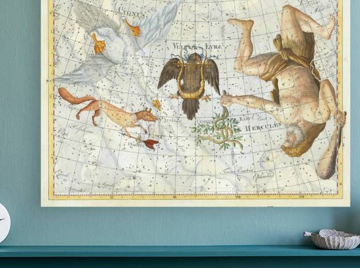 1801 Atlas of Stars and Constellations Hercules Cygnus Vultur & Lyra  by Posh Print