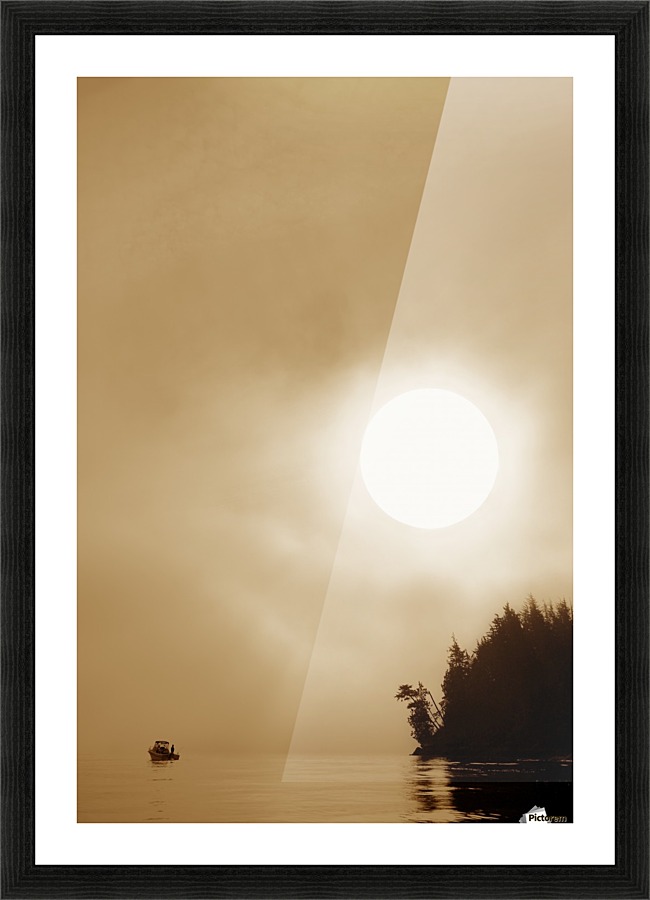 Boat On Lake Picture Frame print