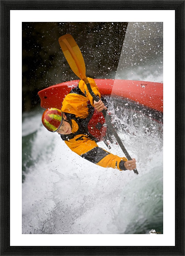 Boy Kayaking Picture Frame print