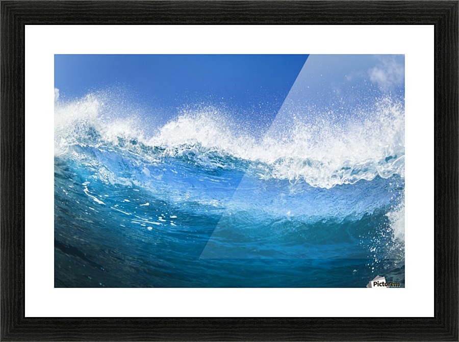 Blue Ocean Wave Picture Frame print