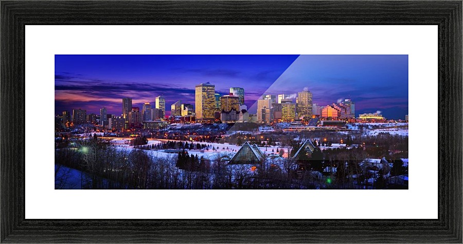 Edmonton Winter Skyline Picture Frame print