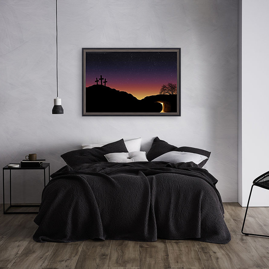 Empty Tomb And Three Crosses Reproduction
