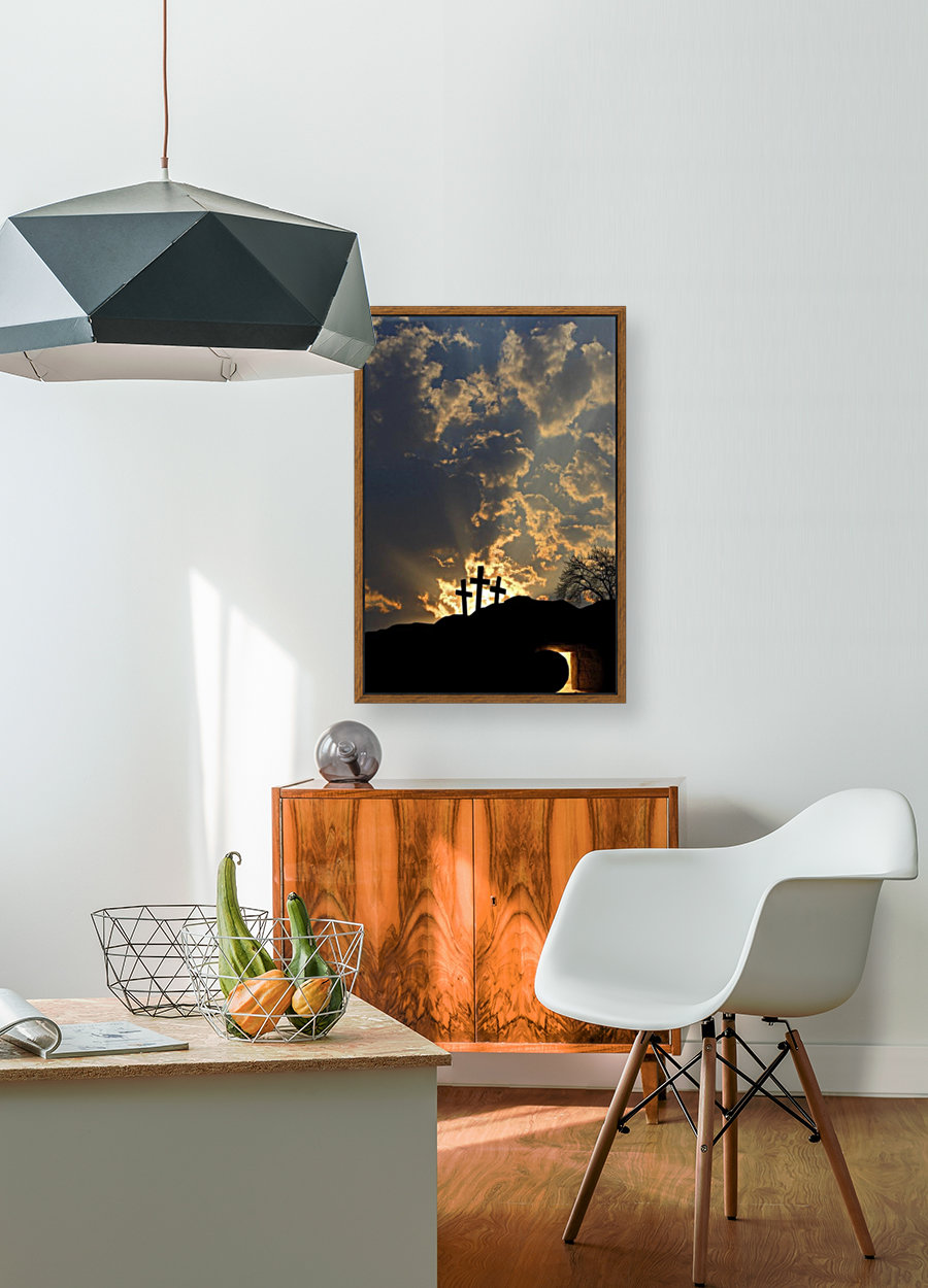 Empty Tomb And Three Crosses Reproduction