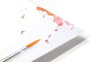 Paint Splatters And Paint Brush HD Metal print