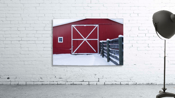 Red Barn With Snow Wall Preview