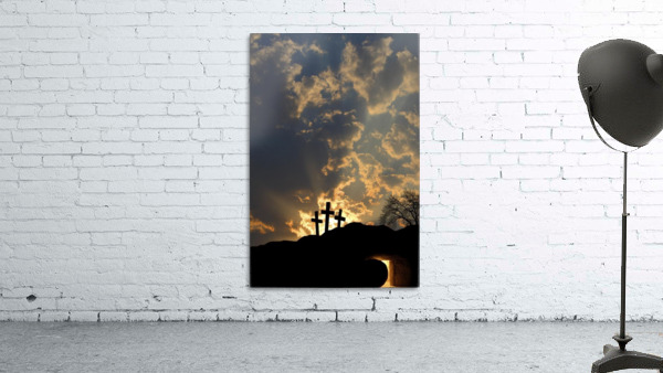 Empty Tomb And Three Crosses Wall Preview