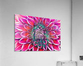 Red flower and Green Impression acrylique