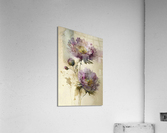 purple vintage flowers Impression acrylique