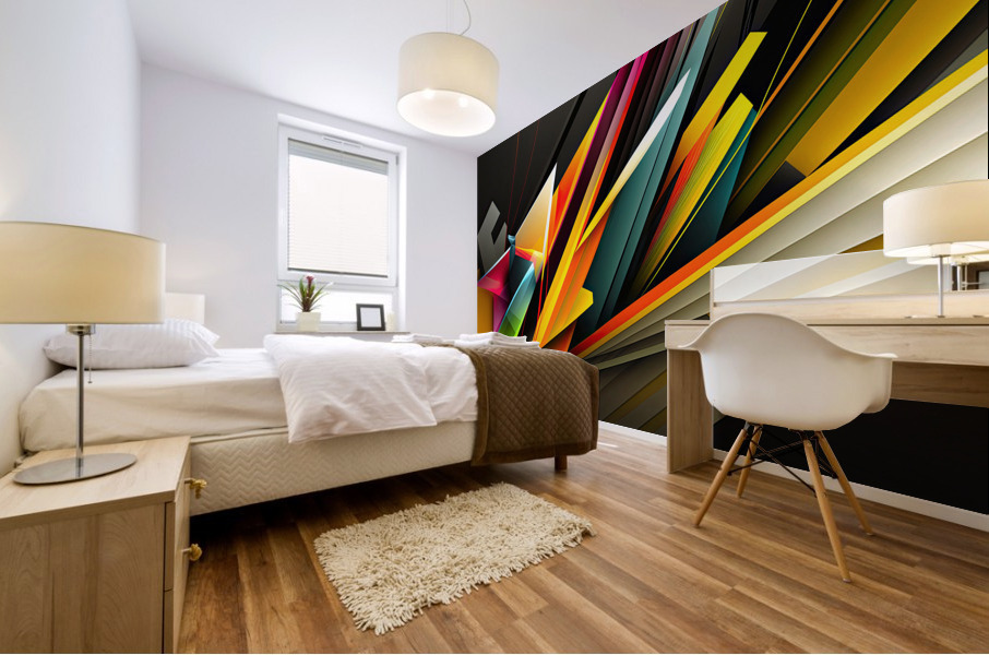 lines colors art wall Mural print