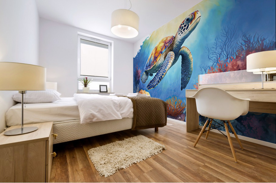 turtle in the tropics Mural print