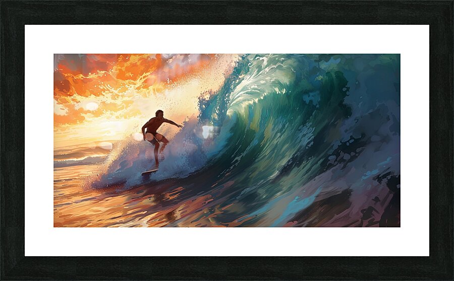 surf sunrise Picture Frame print