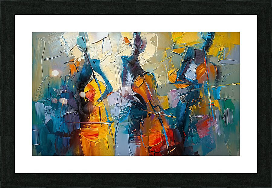 stylish double bass Picture Frame print