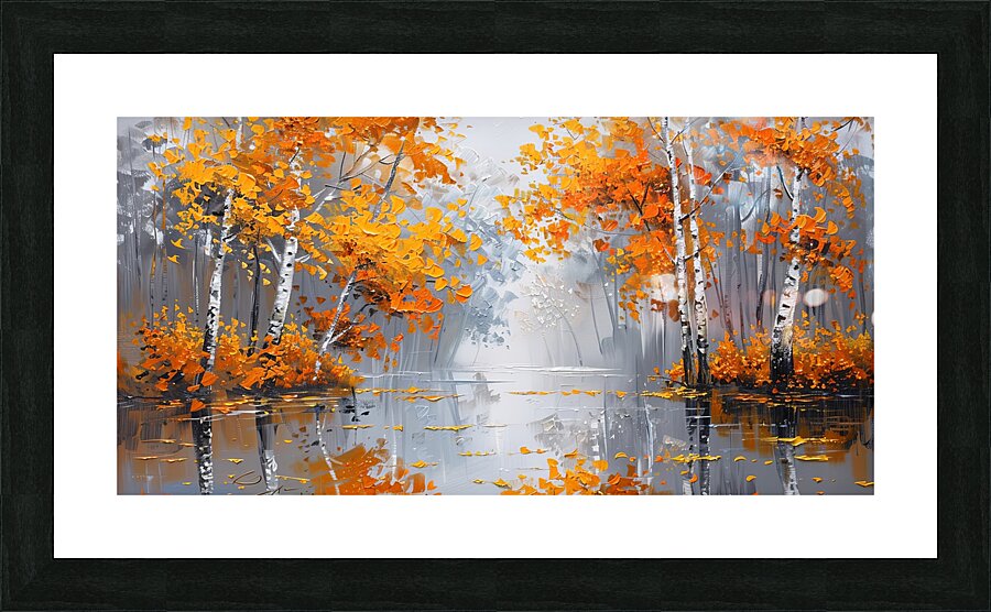 autumn in orange color Picture Frame print