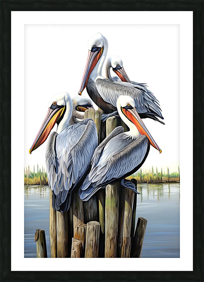 pelican group Picture Frame print