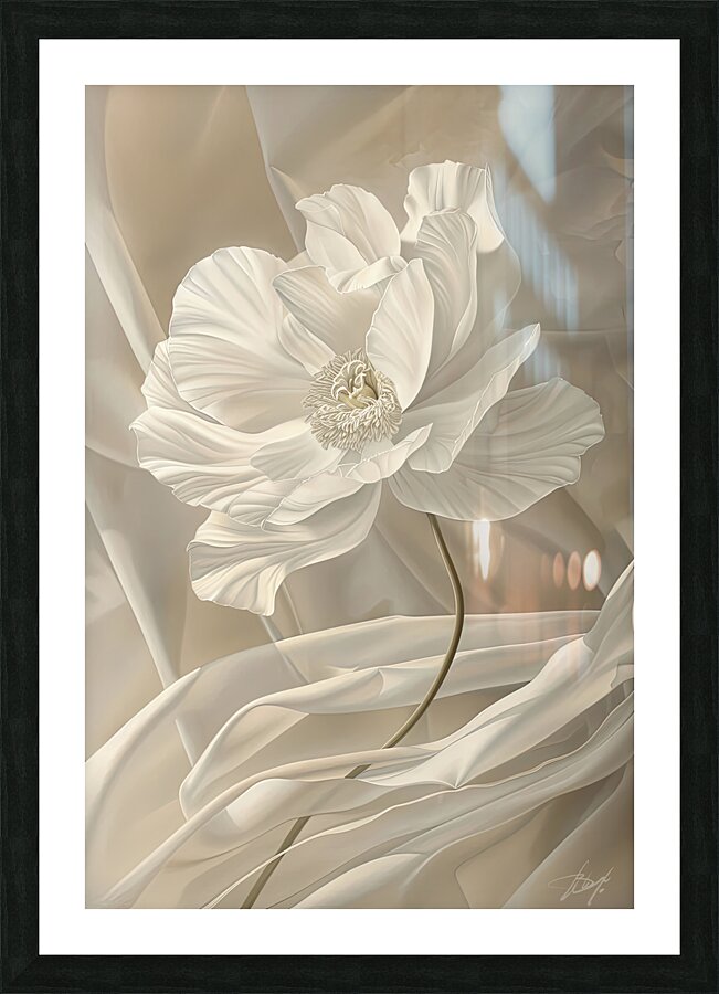 White Flowers Fabric:C Impression et Cadre photo